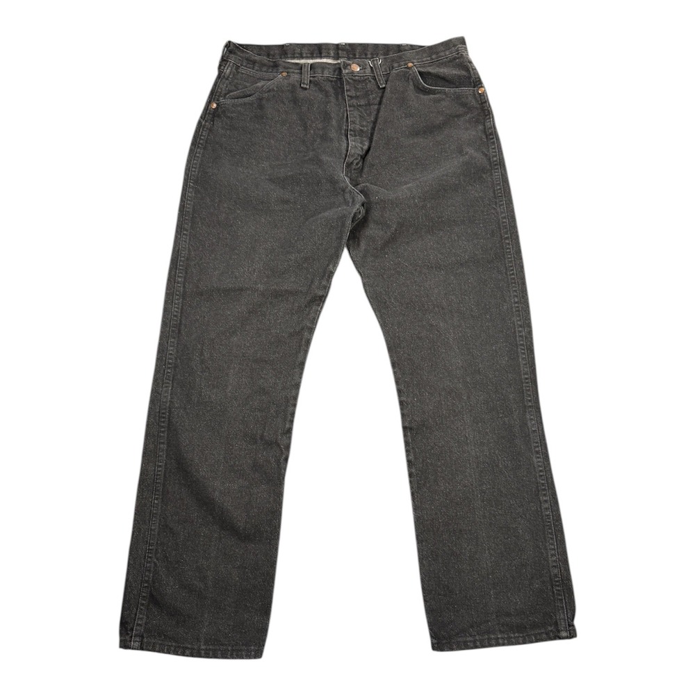 Wrangler Men Charcoal Wash Denim Straight Leg‎ Western Jeans
